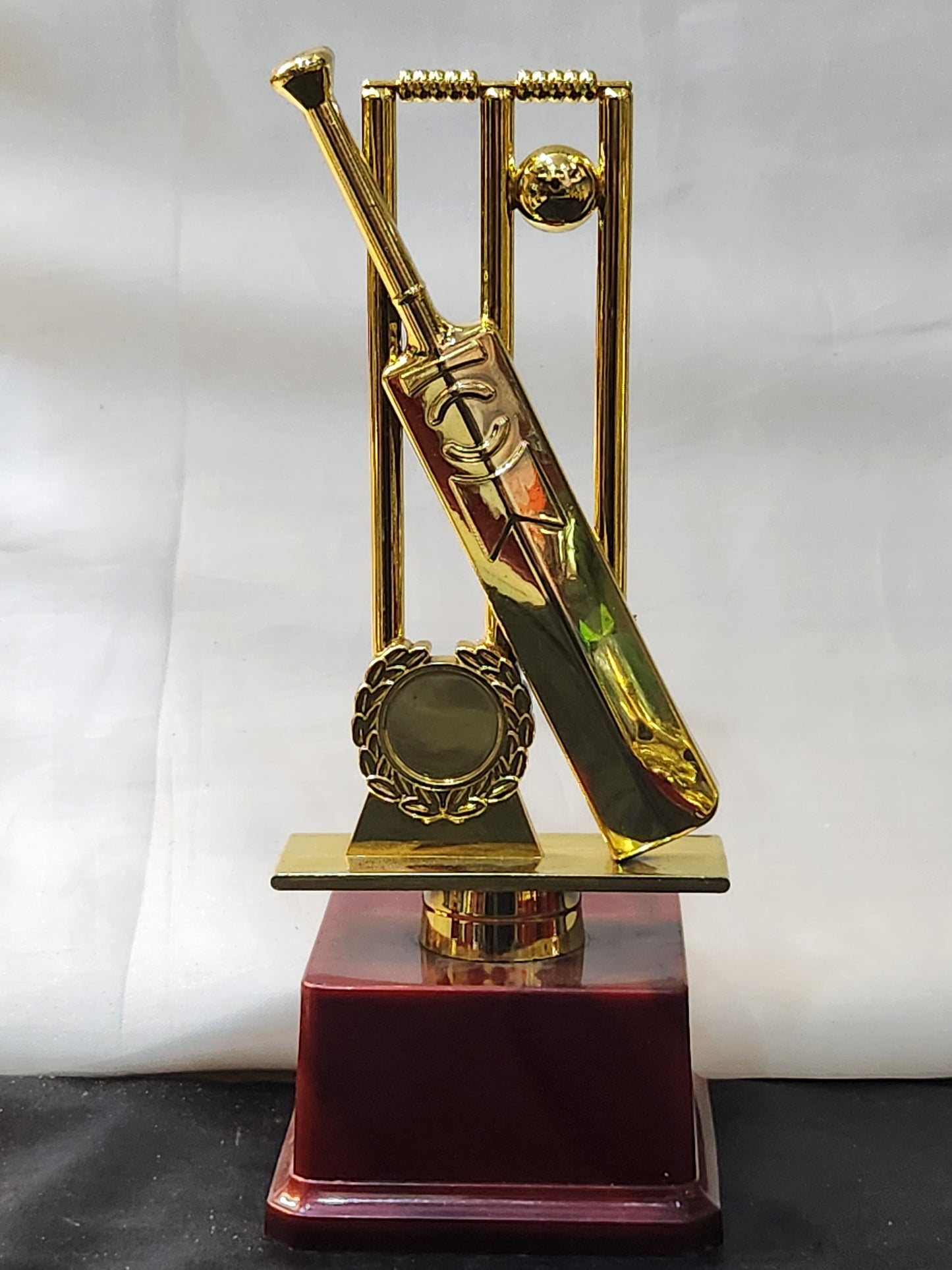 Cricket  trophy with golden finish