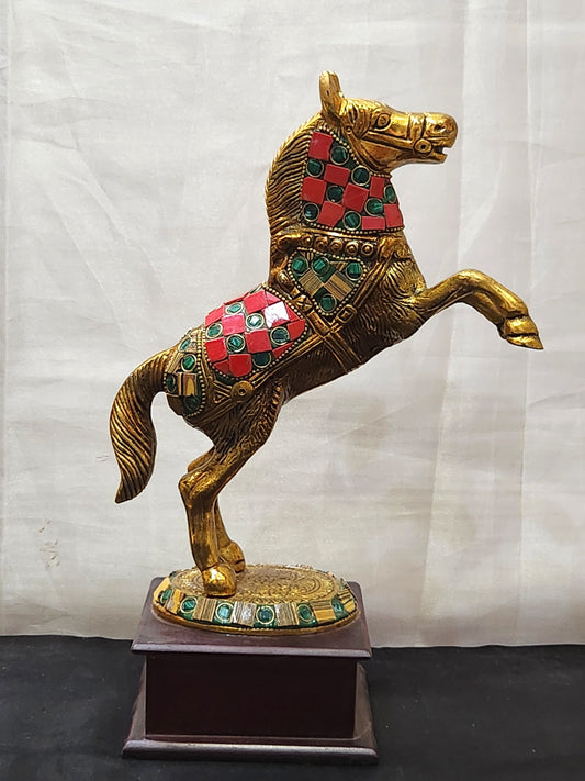 STONE JUMPING HORSE MULTICOLOUR  (METAL)